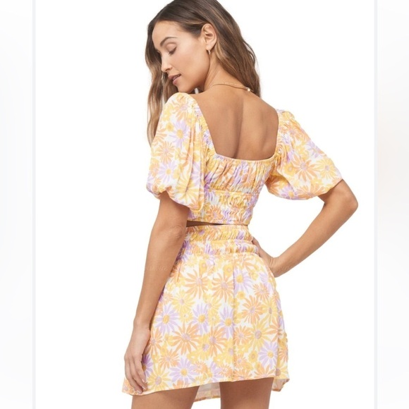 L*Space | Flirty Cottagecore Feminine Girly Oopsie Daisy Printed Jax Skirt - Picture 7 of 13